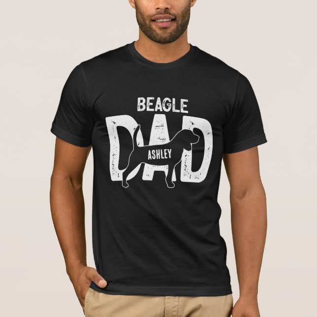 Beagle Hund Pappa Puppy Pappa T Shirt (Framsida)
