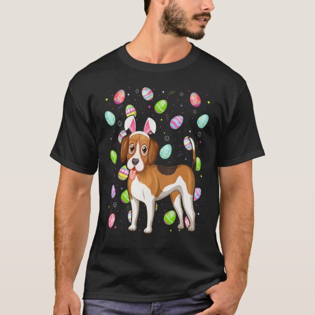 Beagle Hund Påskägg Funny Beagle Påsk Söndag T Shirt (Framsida)
