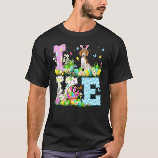Beagle Hund Påskägg Hunt Kärlek Beagle Påsk Sol T Shirt (Framsida)