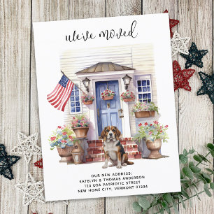 Beagle Hund Patriotic Personlig Pet Flytta Meddelande Vykort