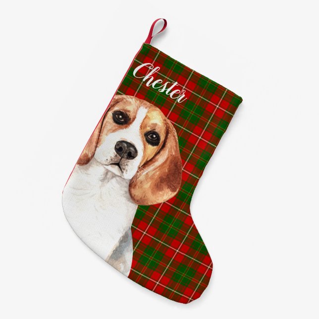 Beagle Hund Personlig Liten Julstrumpa (Framsidan (Hängande))