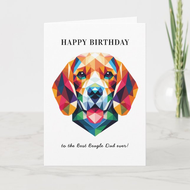 Beagle Hund Personlig Pappa Modern födelsedag Kort (Framsida)