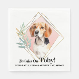 Beagle Hund Pet Bröllop Napkins with Hundar Photo Pappersservett