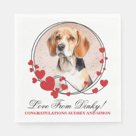 Beagle Hund Pet Bröllop Napkins with Hundar Photo Pappersservett