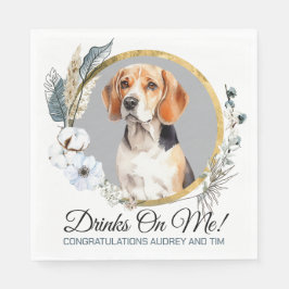Beagle Hund Pet Bröllop Napkins with Hundar Photo Pappersservett