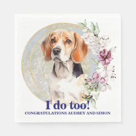Beagle Hund Pet Bröllop Napkins with Hundar Photo Pappersservett