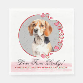 Beagle Hund Pet Bröllop Napkins with Hundar Photo Pappersservett