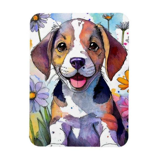 Beagle Hund Photo Magnet (Vertikal)