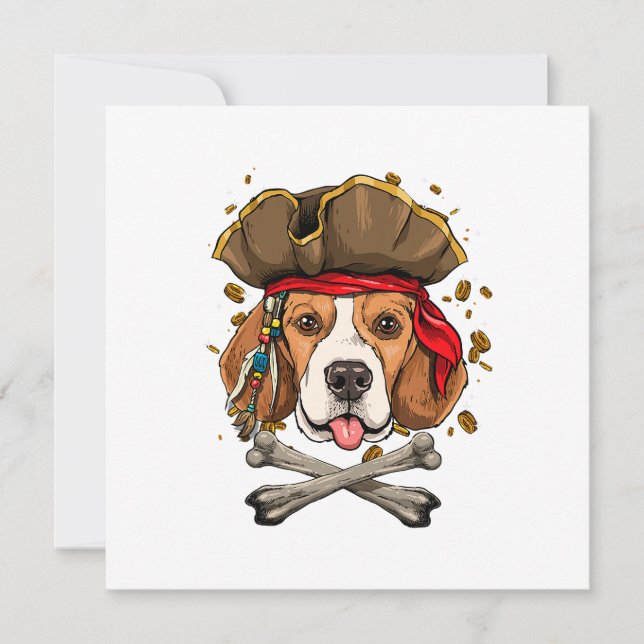 Beagle Hund Pirat Jolly Roger Flagga (Framsida)