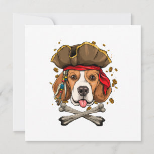 Beagle Hund Pirat Jolly Roger Flagga