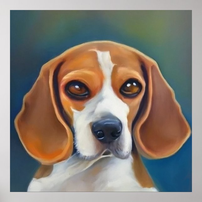 Beagle - Hund Porträtt Poster (Framsidan)