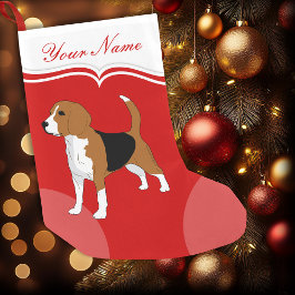 Beagle Hund Red Solid Personlig Liten Julstrumpa