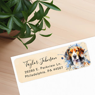 Beagle Hund Returadressetikett Returadress Etikett