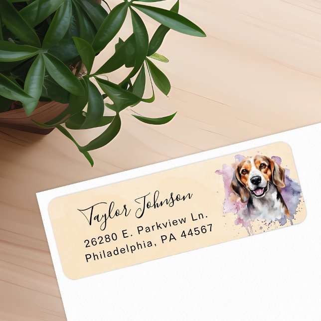Beagle Hund Returadressetikett Returadress Etikett (Skapare uppladdad)