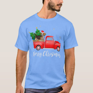 Beagle Hund Riding Red Lastbil jul T Shirt
