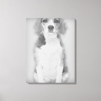 Beagle-Hund ritas med en penna Canvastryck