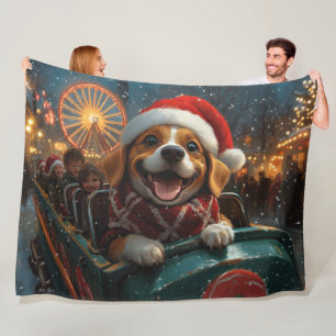 Beagle Hund Roller Underlägg jul Fleecefilt