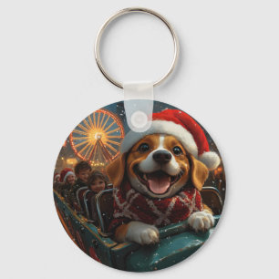 Beagle Hund Roller Underlägg jul Nyckelring