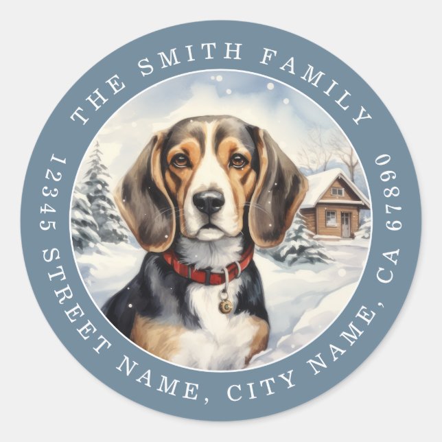 Beagle Hund Runda Klistermärken (Framsida)
