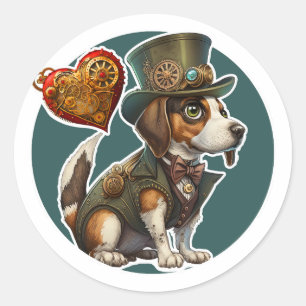 Beagle Hund Runt Klistermärke