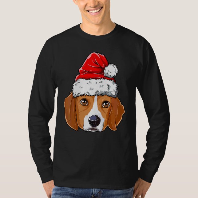 Beagle-Hund Santa Hat Julafton Boys Kids Girl T Shirt (Framsida)