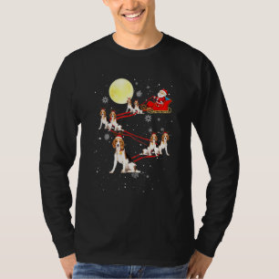 Beagle Hund Santa Sleigh Reindeer jul Julafton T Shirt