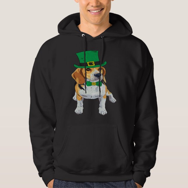 Beagle Hund Shamrock St Patrick s Dag Saint Paddy  Hoodie (Framsida)