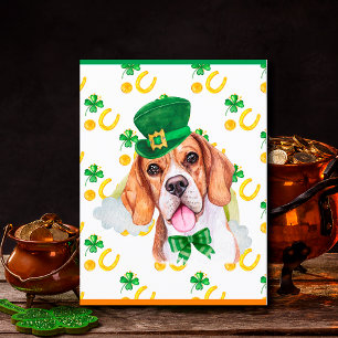 Beagle Hund Shamrock St. Patricks Day Helg Vykort