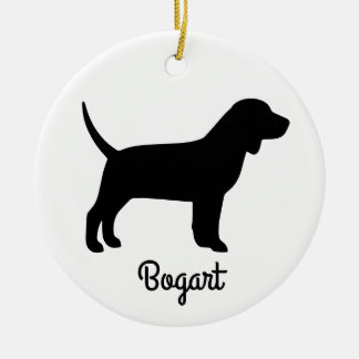 Beagle Hund Silhouette Ceramic Ornament