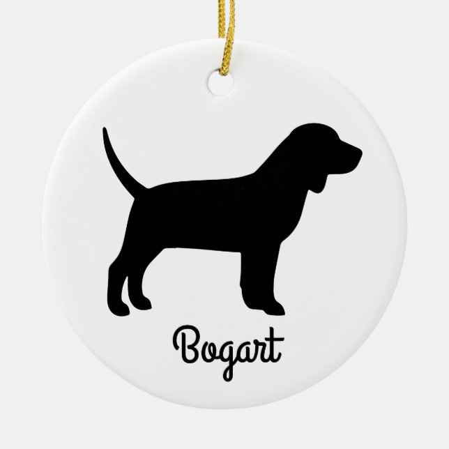 Beagle Hund Silhouette Ceramic Ornament (Framsidan)