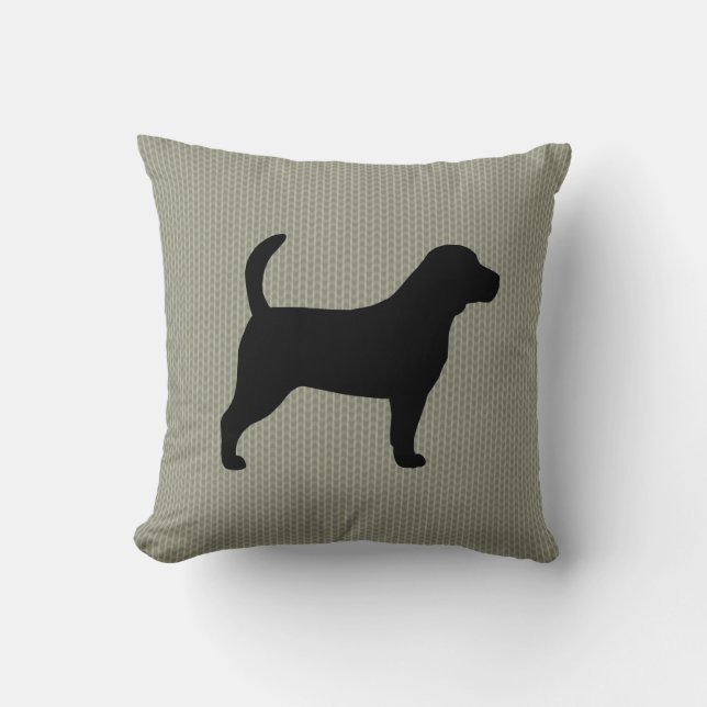 Beagle Hund Silhouette Decorative Kudde (Framsida)