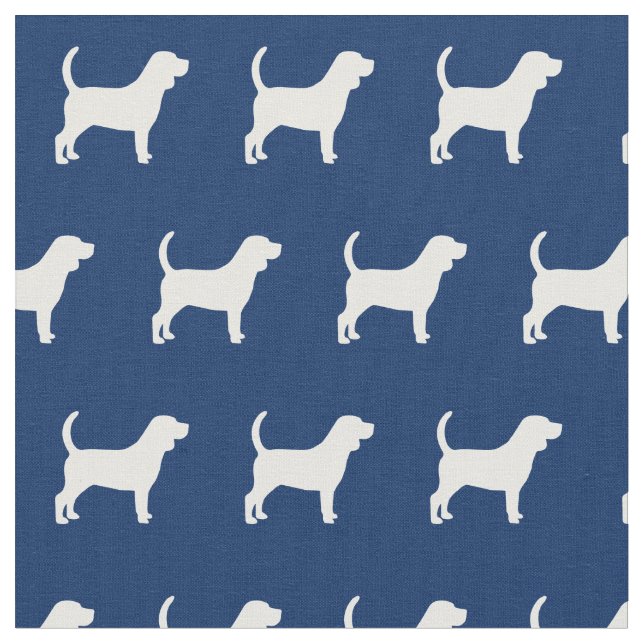 Beagle Hund Silhouette Pet Navy Blue Tyg (Närbild)