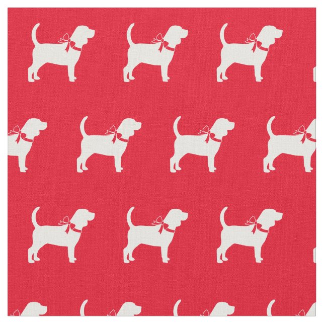 Beagle Hund Silhouette Pet Red Tyg (Närbild)