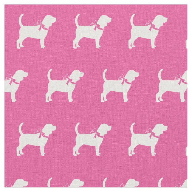 Beagle Hund Silhouette Pet Rosa Tyg (Närbild)