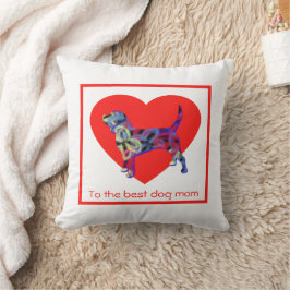 Beagle Hund Silhouette Red Heart Mor's Day Kudde