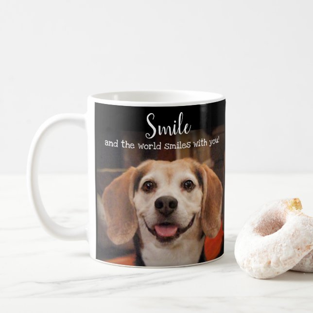 Beagle Hund Smile Quote Cute Smiling Photo Kaffemugg (Med munk)