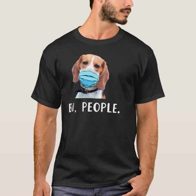 Beagle Hund som bar en mask, nu T Shirt (Framsida)
