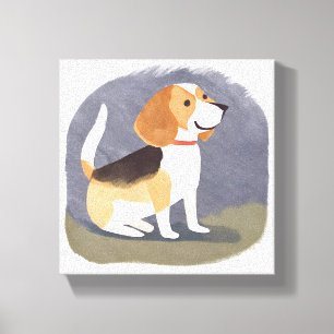 Beagle Hund Söt Husdjur Hund Valp Vattenfärg Canvastryck