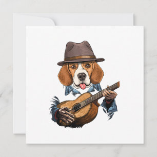 Beagle Hund Spela Guitar/ Funny Beagle