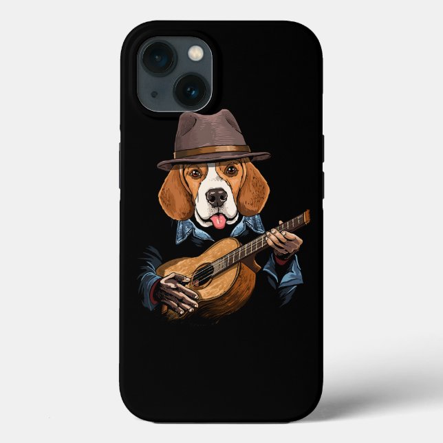 Beagle Hund Spela Guitar Pet Beagle Hund älskare G (Baksida)