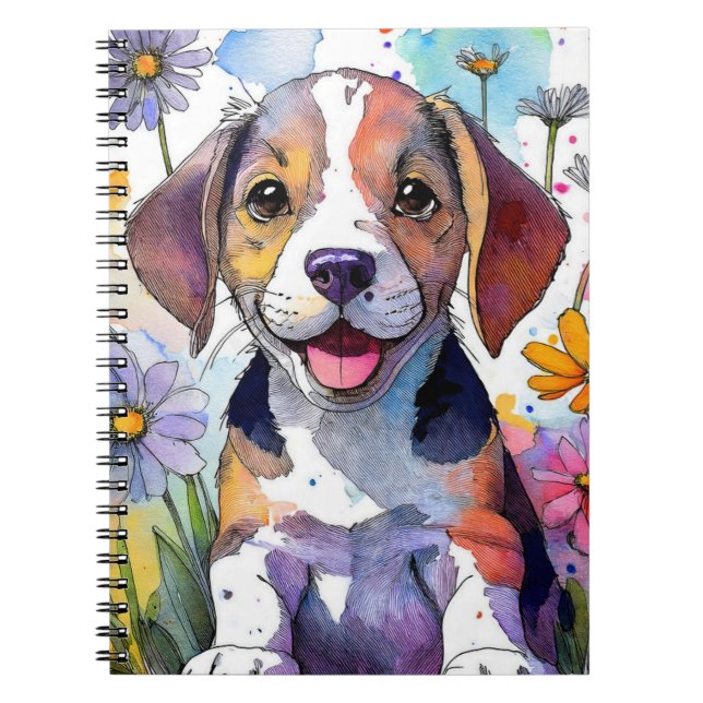 Beagle Hund Spiral bärbar dator Anteckningsbok (Framsidan)
