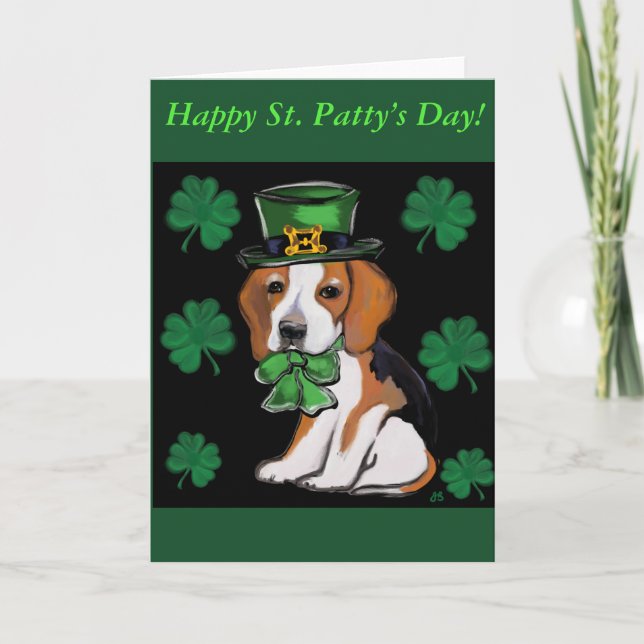 Beagle Hund St. Patty Kort (Framsida)