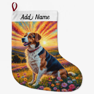 Beagle hund stor julstrumpa