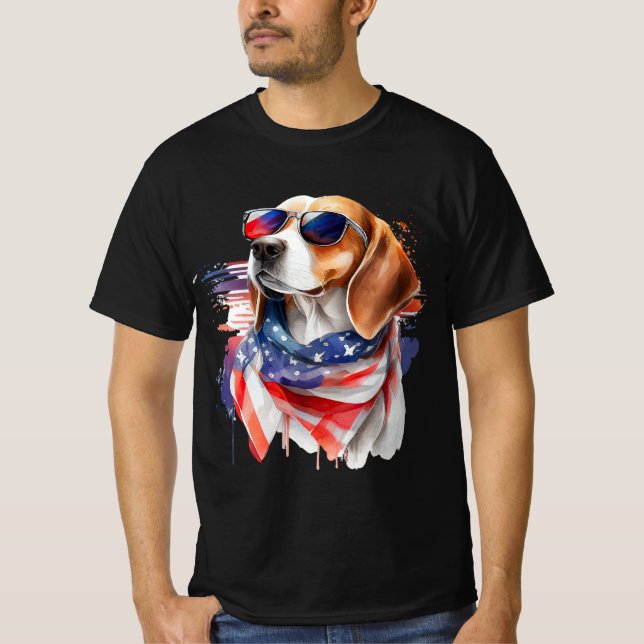Beagle Hund Sublication Watercolor t-shirt (Framsida)