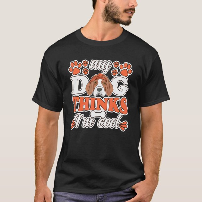 Beagle Hund Thinks jag är Coola Hund Hundägare Bea T Shirt (Framsida)