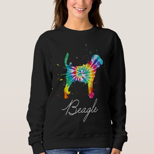 Beagle Hund Tie Dye Rainbow Hund Kärlek r T Shirt (Framsida)