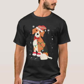 Beagle Hund Träd Julafton Mamma Pappa ger till jul T Shirt
