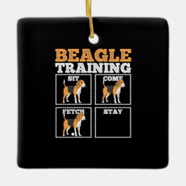 Beagle Hund Training Hund Julgransprydnad Keramik