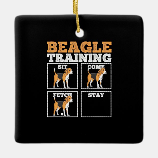 Beagle Hund Training Hund Julgransprydnad Keramik (Framsida)