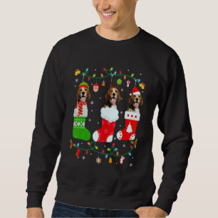 Beagle Hund Tre julsocklar Sweater Julafton Hund Lång Ärmad Tröja